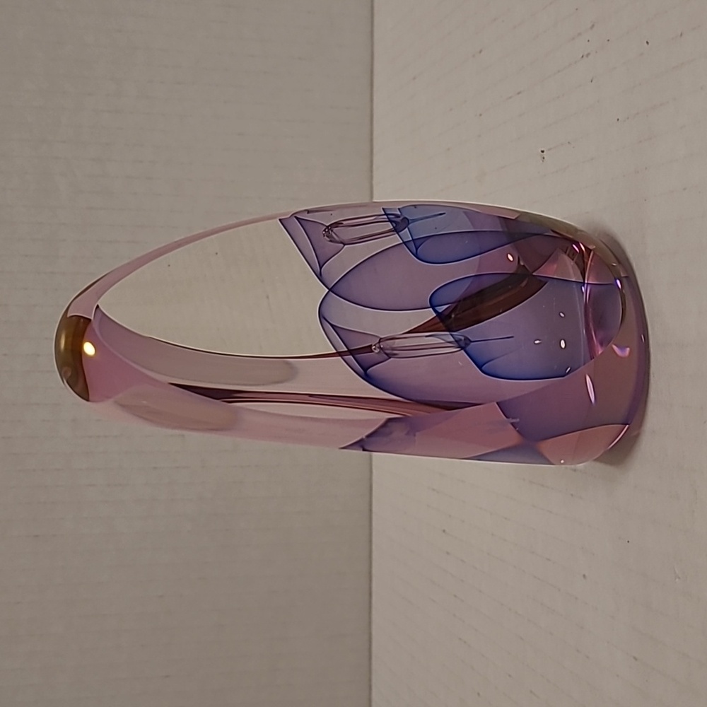 Edward Kachurik Art Glass 3 Panel Sculpture Amethyst Paperweight - Picture 8 of 16
